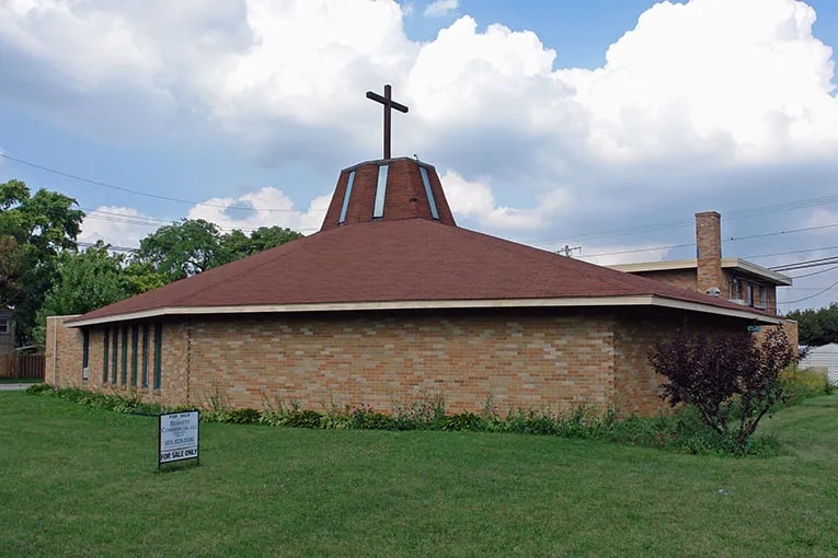 Exterior view of the Church located in Brookfield, Illinois.