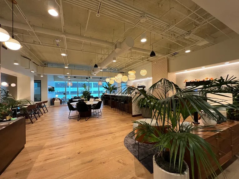 Interior view of Industrious coworking office on Brickell Ave. in Miami, FL.