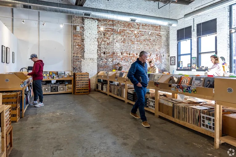 Interior shot of a record store in downtown Omaha, NE.